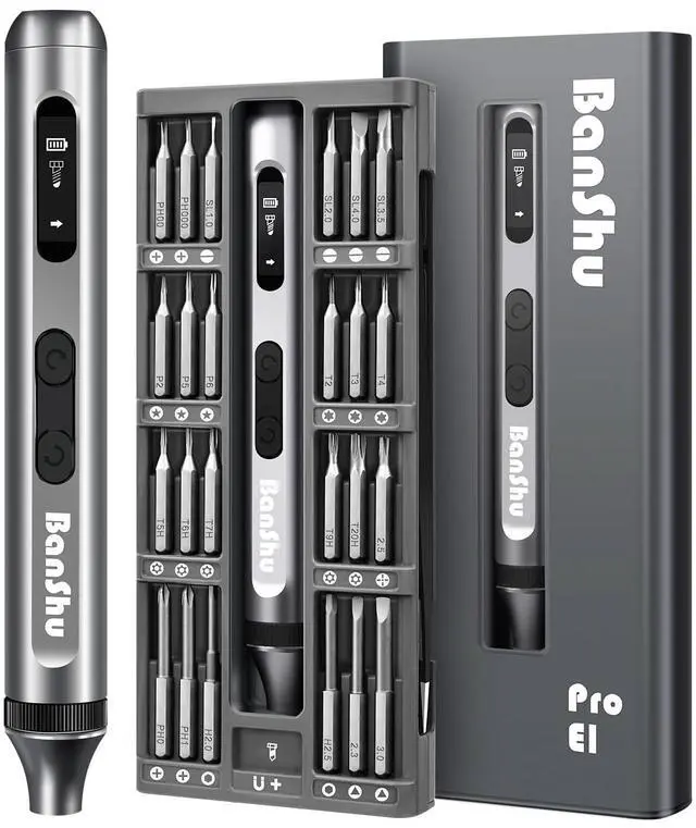 Main image of Banshu Mini Electric Screwdriver, 52 in 1 Precision Screwdriver Set with Case, LED Light, 48 Magnetic Bits, Portable Magnetic Repair Tool Kit for Glasses, Watch, Phone, Laptop, PC, Camera, Electronics