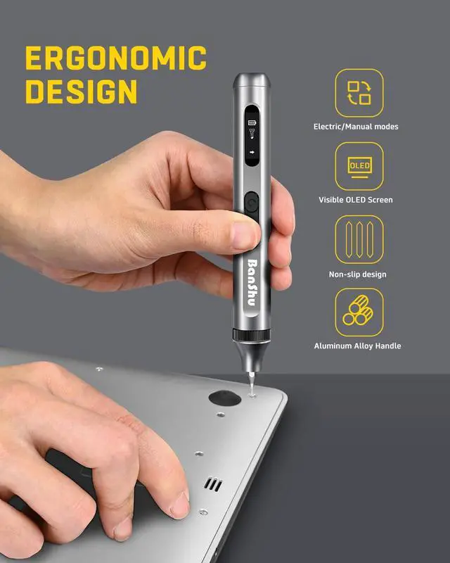 Alt view image 6 of 7 - Banshu Mini Electric Screwdriver, 52 in 1 Precision Screwdriver Set with Case, LED Light, 48 Magnetic Bits, Portable Magnetic Repair Tool Kit for Glasses, Watch, Phone, Laptop, PC, Camera, Electronics