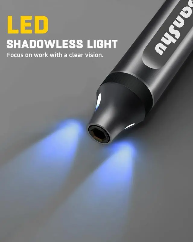 Alt view image 7 of 7 - Banshu Mini Electric Screwdriver, 52 in 1 Precision Screwdriver Set with Case, LED Light, 48 Magnetic Bits, Portable Magnetic Repair Tool Kit for Glasses, Watch, Phone, Laptop, PC, Camera, Electronics