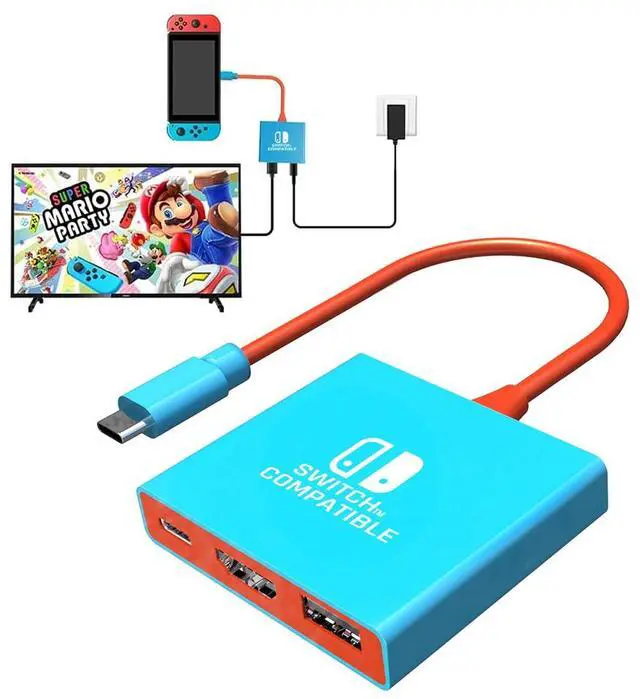 Main image of Switch Dock Switch Docking Station for Nintendo, Portable Switch TV Adapter Support 4K/60HZ Switch TV Mode Compatible Steam Deck/Switch OLED, Travel Dock with HDMI2.0 USB3.0 Port, Not Support Switch 2