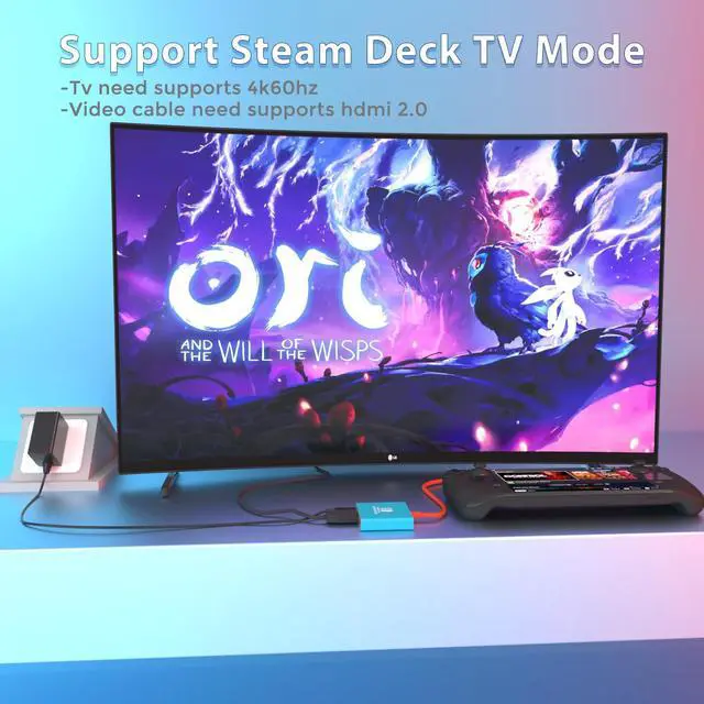 Alt view image 4 of 6 - Switch Dock Switch Docking Station for Nintendo, Portable Switch TV Adapter Support 4K/60HZ Switch TV Mode Compatible Steam Deck/Switch OLED, Travel Dock with HDMI2.0 USB3.0 Port, Not Support Switch 2