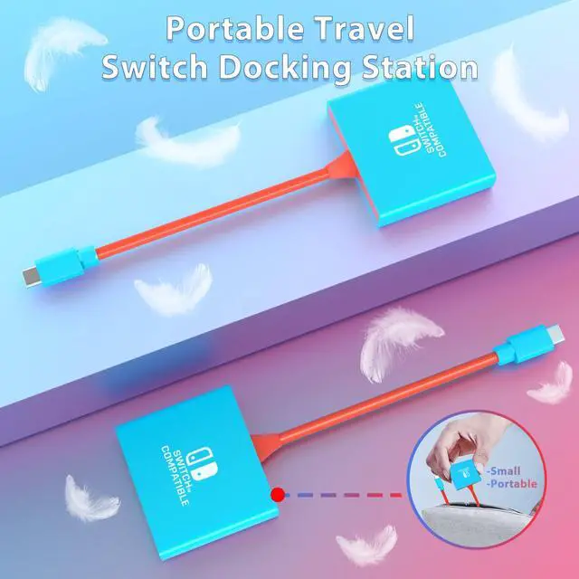 Alt view image 6 of 6 - Switch Dock Switch Docking Station for Nintendo, Portable Switch TV Adapter Support 4K/60HZ Switch TV Mode Compatible Steam Deck/Switch OLED, Travel Dock with HDMI2.0 USB3.0 Port, Not Support Switch 2