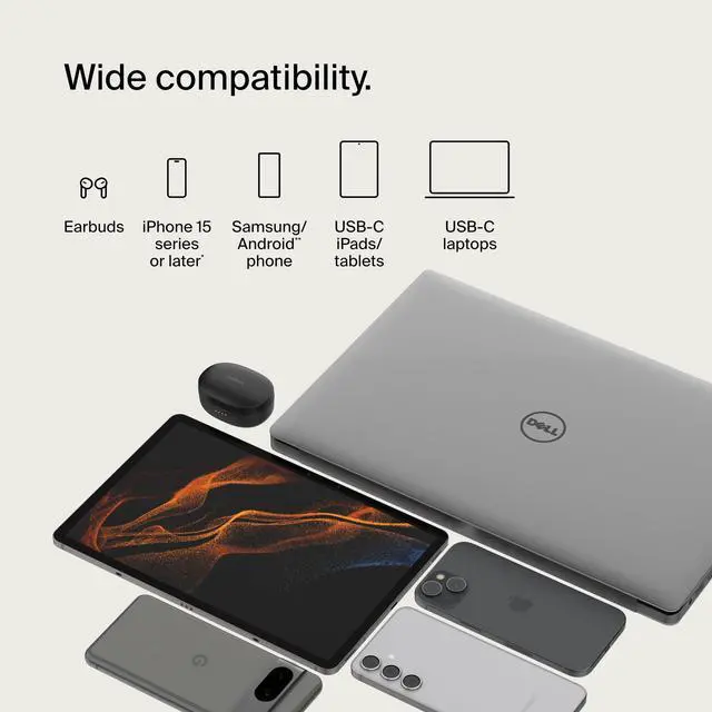 Alt view image 5 of 7 - Belkin BoostCharge Braided USB-C to USB-C Cable (2M/6.6ft) for iPhone 17, iPhone 17 Pro, iPhone 16, iPhone 16 Pro, Galaxy S25, S24, Note, Pixel 9, iPad Pro, Nintendo Switch 2 & More - White (2-Pack)