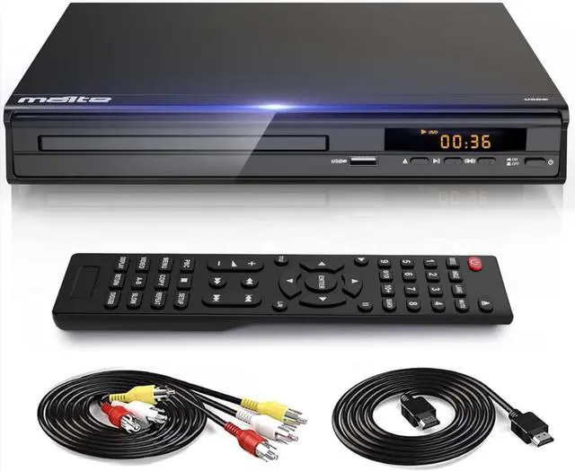 Main image of DVD Player, HDMI AV Output, All Region Free CD DVD Players for TV, DVD Players with NTSC/PAL System, Supports Mic's & USB Input, Package Includes HDMI/RCA Cables and Remote Control