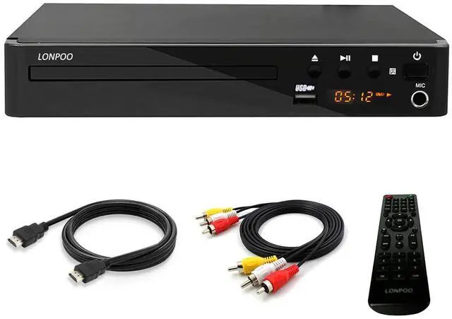 Main image of LP-099 Multi Region Code Zone Free PAL/NTSC HD DVD Player CD Player with HDMI AV Output & Remote & USB Input & MIC Input - Compact Design (Black)