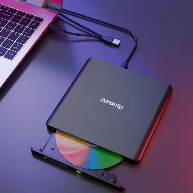 Alt view image 7 of 7 - Alronly External CD/DVD Drive for Laptop/PC, USB 3.0 Type-C USB Portable Alloy Player for Computer CD DVD +/-RW Disk Drive CD Burner Writer Reader Compatible with Desktop Windows Apple Linux (F03)