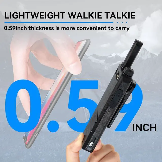 Alt view image 3 of 7 - Retevis B3H Walkie Talkies Long Range, Rechargeable 1620mAh Li-ion Battery 16 Channel FRS Two Way Radios for Adults, Display Handheld Mini Compact Walky Talky with Type-C, New Version of RT22(3.0)