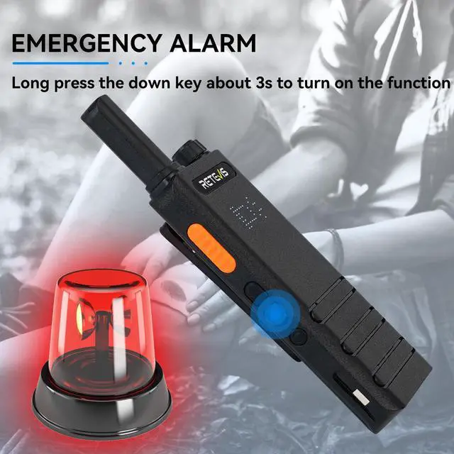 Alt view image 5 of 7 - Retevis B3H Walkie Talkies Long Range, Rechargeable 1620mAh Li-ion Battery 16 Channel FRS Two Way Radios for Adults, Display Handheld Mini Compact Walky Talky with Type-C, New Version of RT22(3.0)