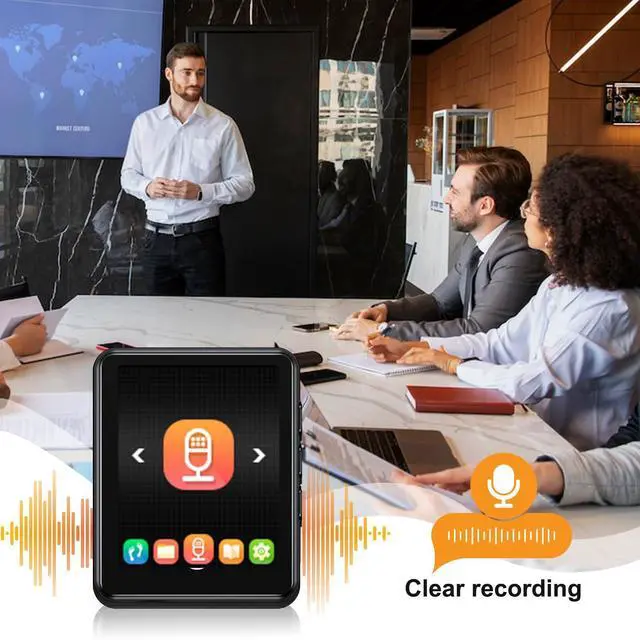 Alt view image 4 of 7 - 64GB MP3 Player with Bluetooth, Full Touch Screen Portable Music MP3 Player Built-in HD Speaker, FM Radio, Voice Recorder, Mini Design Sports Music Player Support Expansion (128GB)