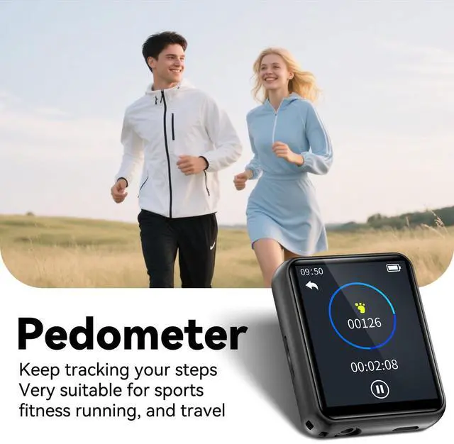 Alt view image 5 of 7 - 64GB MP3 Player with Bluetooth, Full Touch Screen Portable Music MP3 Player Built-in HD Speaker, FM Radio, Voice Recorder, Mini Design Sports Music Player Support Expansion (128GB)