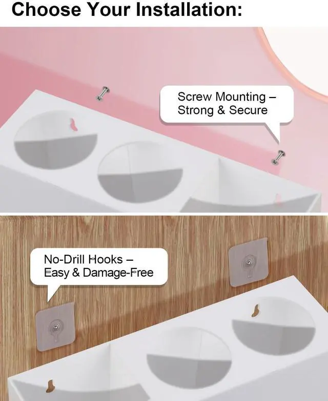 Alt view image 4 of 7 - Bollmisde Hair Tool Organizer, Hair Dryer Holder with Heatproof Steel Cups, Acrylic Vanity Organizer for Curling Iron, Flat Iron & Hair Brushes, Perfect for Bathroom (White, Standard)