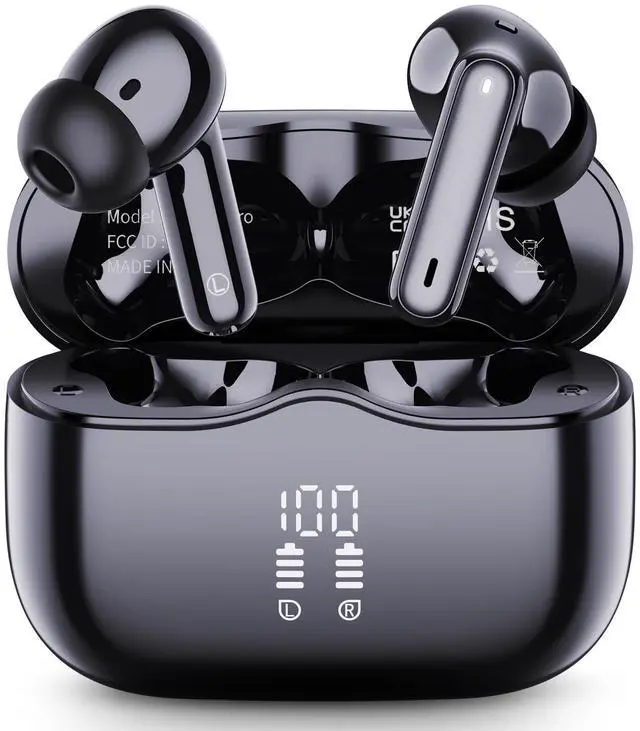 Main image of Wireless Earbuds, Bluetooth 5.4 Headphones in Ear with 4 ENC Noise Cancelling Mic, New Wireless Earphones HiFi Stereo Deep Bass 40H Playtime, In-Ear Bluetooth Earbuds LED Display IP7 Waterproof, USB-C