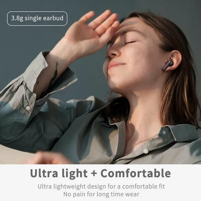 Alt view image 6 of 7 - Wireless Earbuds, Bluetooth 5.4 Headphones in Ear with 4 ENC Noise Cancelling Mic, New Wireless Earphones HiFi Stereo Deep Bass 40H Playtime, In-Ear Bluetooth Earbuds LED Display IP7 Waterproof, USB-C