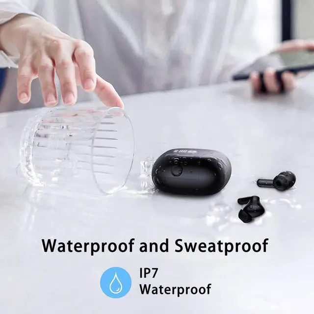 Alt view image 7 of 7 - Wireless Earbuds, Bluetooth 5.4 Headphones in Ear with 4 ENC Noise Cancelling Mic, New Wireless Earphones HiFi Stereo Deep Bass 40H Playtime, In-Ear Bluetooth Earbuds LED Display IP7 Waterproof, USB-C