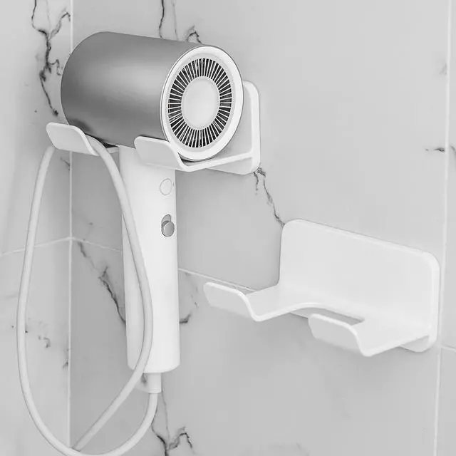 Main image of FLAUVEL Premium Space-Saving Hair Dryer Holder Wall-Mounted, Bathroom Organizer, Suitable for Hair Dryer and Other Bathroom Appliances White