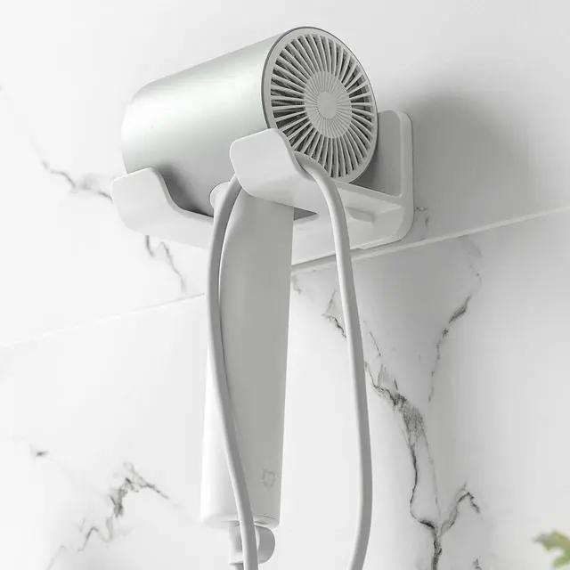 Alt view image 2 of 7 - FLAUVEL Premium Space-Saving Hair Dryer Holder Wall-Mounted, Bathroom Organizer, Suitable for Hair Dryer and Other Bathroom Appliances White
