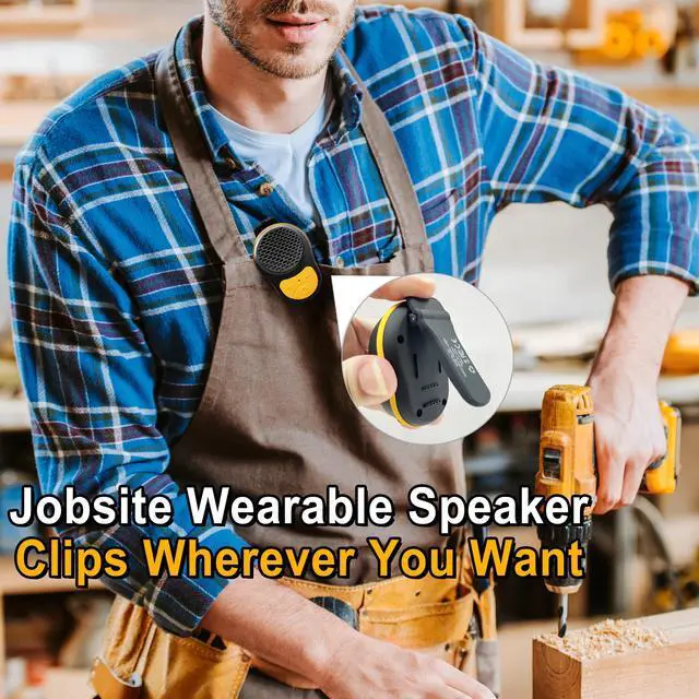 Alt view image 4 of 6 - SOFAMIRI Wearable Bluetooth Speaker Clip On, Small Portable Speaker, Waterproof Bluetooth Mini Speaker with Microphone for Workout Running Up to 24H Playtime(Black+Orange)