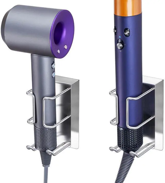 Main image of Oukimly Hair Dryer and Straightener Holder Wall Mounted, Curling Iron Holder Adhesive, Blow Dryer Holder Wall, Bathroom Hair Tool Organizer for Flat Irons,Curling Wands,Styling Tools (Silver, 1Pc)