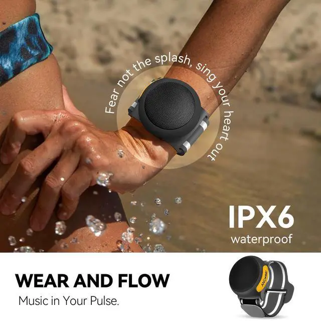 Alt view image 3 of 7 - ANCwear Portable Bluetooth Speakers Wireless Mini Speaker with Enhanced Bass, HD Sound, Wearable Speaker with Microphone, 9.5H Playtime, IPX6 Waterproof for Sports, Outdoor Travel (Black)