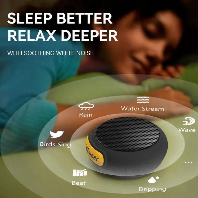 Alt view image 5 of 7 - ANCwear Portable Bluetooth Speakers Wireless Mini Speaker with Enhanced Bass, HD Sound, Wearable Speaker with Microphone, 9.5H Playtime, IPX6 Waterproof for Sports, Outdoor Travel (Black)