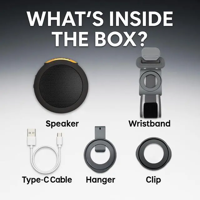 Alt view image 7 of 7 - ANCwear Portable Bluetooth Speakers Wireless Mini Speaker with Enhanced Bass, HD Sound, Wearable Speaker with Microphone, 9.5H Playtime, IPX6 Waterproof for Sports, Outdoor Travel (Black)