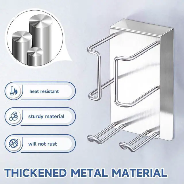 Alt view image 3 of 7 - Oukimly Hair Dryer and Straightener Holder Wall Mounted, Curling Iron Holder Adhesive, Blow Dryer Holder Wall, Bathroom Hair Tool Organizer for Flat Irons,Curling Wands,Styling Tools (Silver, 1Pc)