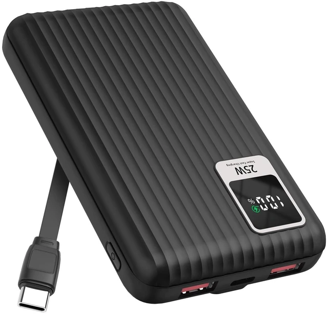 Main image of 25W Super Fast Charging Portable Charger 10000mAh Power Bank,Built in Cable | 10000mAh Slim USB C Power Bankfor Samsung GalaxyS26 Ultra/S26/S26+/S25 Ultra/S25/S24 Ultra/S24/S23 Ultra/S22 Ultra/Note 20