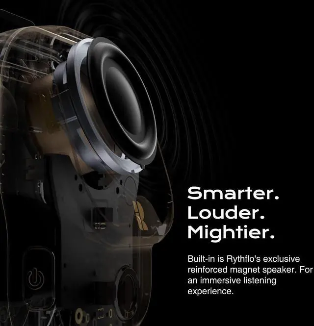 Alt view image 2 of 6 - Rythflo Wearable Bluetooth V5.3 Speaker, 30H Working Time Clip-On Wireless Jobsite Water-Resistant TWS Portable Speaker, IPX7 Waterproof, Built-in ENC Mic for Hands-Free Music/Calls