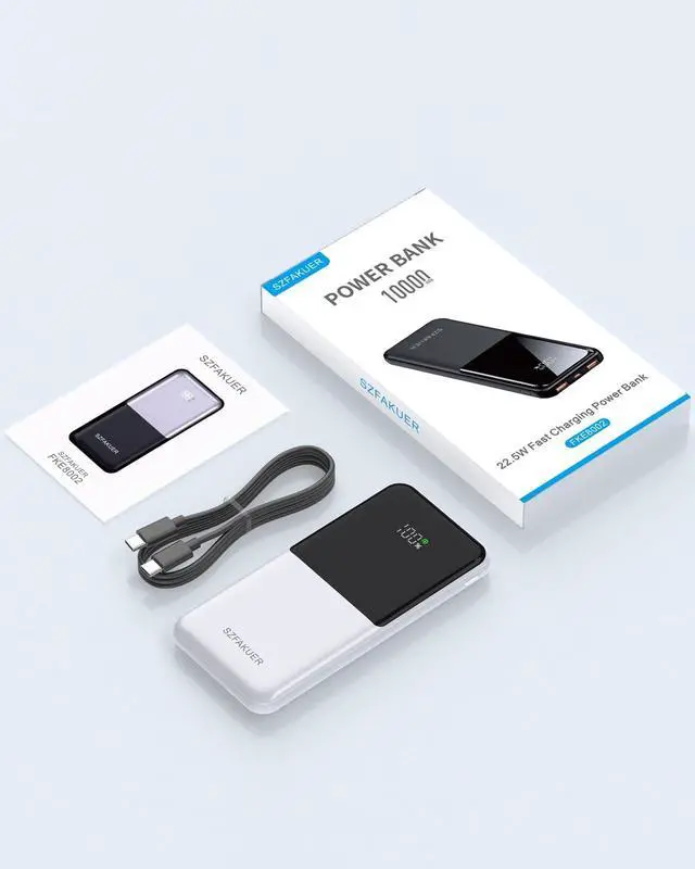 Alt view image 7 of 7 - Portable Charger,Slim 10000mAh Power Bank,22.5W USB-C Fast Charging Battery Pack Compatible with iPhone 17/16/15/14/13/12 Pro Samsung Galaxy, iPad, AirPods, Android Tablets (White)