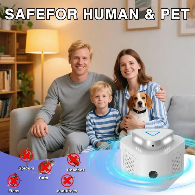 Alt view image 5 of 7 - Rat Deterrent, Ultrasonic Rodent Repeller Indoor, Electronic Mouse Repellent Devices Pest Rat Mice Squirrel Deterrent with 4-Modes & 9-LED Strobe Lights for House Kitchen Garage Warehouse RV(2Pack)