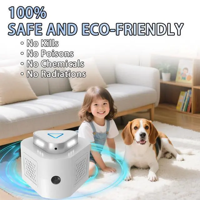 Alt view image 6 of 7 - Rat Deterrent, Ultrasonic Rodent Repeller Indoor, Electronic Mouse Repellent Devices Pest Rat Mice Squirrel Deterrent with 4-Modes & 9-LED Strobe Lights for House Kitchen Garage Warehouse RV(2Pack)