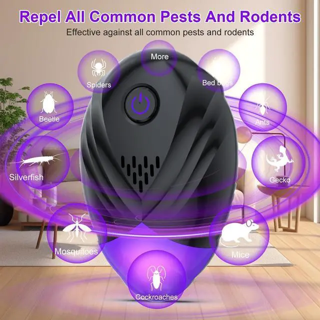 Alt view image 2 of 6 - 2026 Upgraded Ultrasonic Repeller 6 Packs, Indoor Ultrasonic Repellent for Roach, Rodent, Mouse, Bugs, Ant, Mosquito, Mice, Spider, Electronic Plug in Pest Control