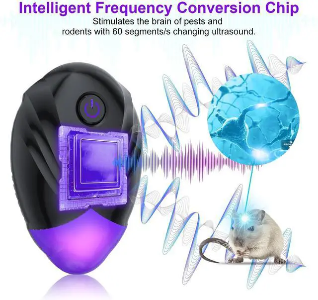 Alt view image 3 of 6 - 2026 Upgraded Ultrasonic Repeller 6 Packs, Indoor Ultrasonic Repellent for Roach, Rodent, Mouse, Bugs, Ant, Mosquito, Mice, Spider, Electronic Plug in Pest Control