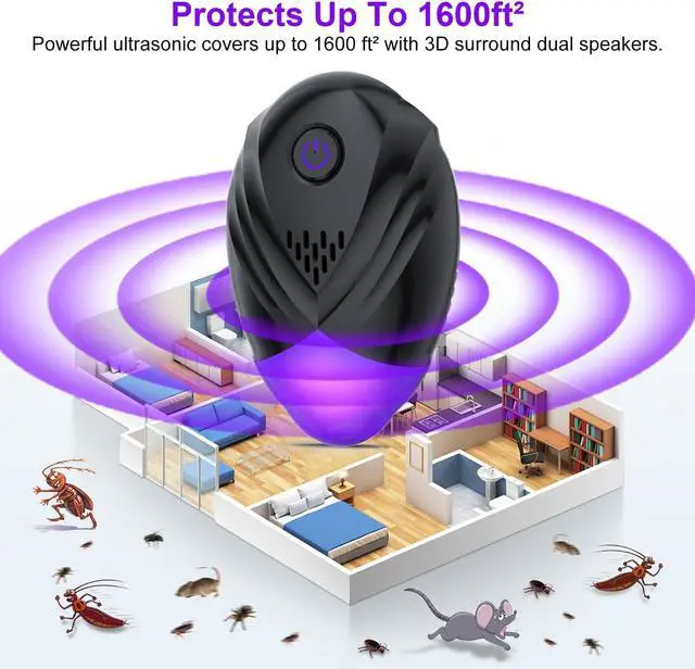 Alt view image 6 of 6 - 2026 Upgraded Ultrasonic Repeller 6 Packs, Indoor Ultrasonic Repellent for Roach, Rodent, Mouse, Bugs, Ant, Mosquito, Mice, Spider, Electronic Plug in Pest Control