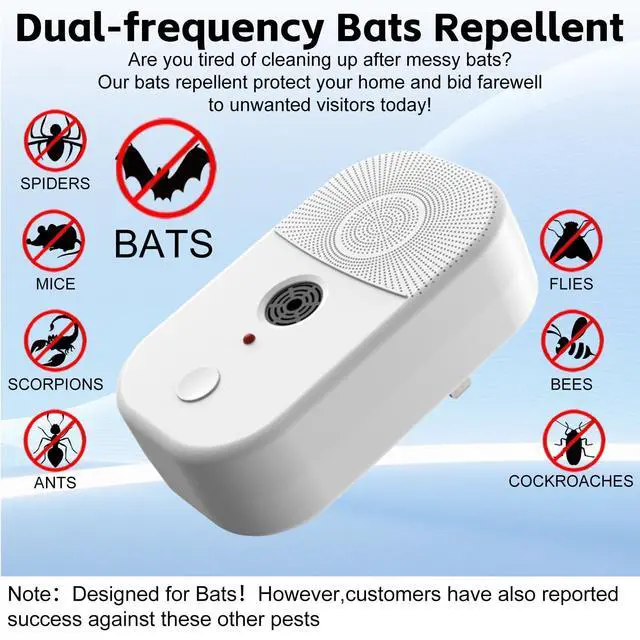 Alt view image 3 of 7 - 4Pack Ultrasonic Bat Repellent Deterrent Devices for Attic, Upgraded Bat Repellent for Indoor & Outdoor Use, Plug in Bat Deterrent System Bats Keep Away for Home Attic, Friendly to Human & Pet (4)