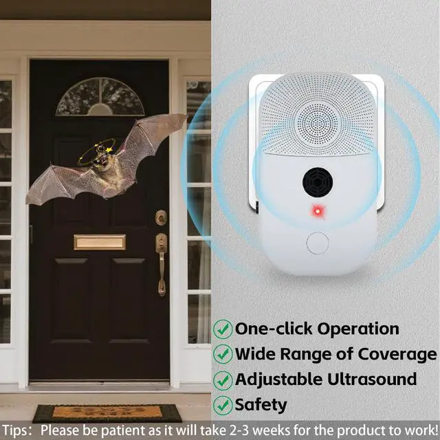 Alt view image 5 of 7 - 4Pack Ultrasonic Bat Repellent Deterrent Devices for Attic, Upgraded Bat Repellent for Indoor & Outdoor Use, Plug in Bat Deterrent System Bats Keep Away for Home Attic, Friendly to Human & Pet (4)