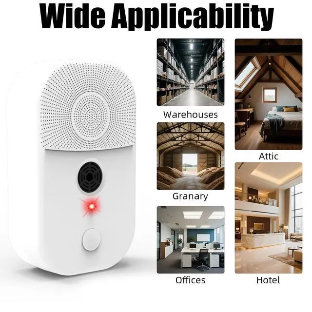 Alt view image 7 of 7 - 4Pack Ultrasonic Bat Repellent Deterrent Devices for Attic, Upgraded Bat Repellent for Indoor & Outdoor Use, Plug in Bat Deterrent System Bats Keep Away for Home Attic, Friendly to Human & Pet (4)