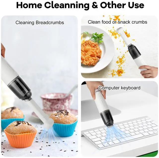 Alt view image 5 of 7 - Hiluce Mini Vacuum Cleaner Cordless,Car Vacuum Cleaner Portable with HEPA Filter, High Power Rechargeable 2 Suction Modes, Lightweight Vacuum for Keyboard,Car, Home, Office, Pet