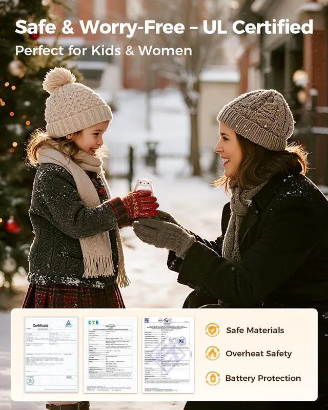 Alt view image 7 of 7 - SWEETFULL Hand Warmers Rechargeable Cute Bear, 2 Pack Magnetic, Reusable Electric Pocket Heater, Great Gift for Daughter, Kids, Wife, or Bestie, Portable for Outdoor & Camping (Pink)