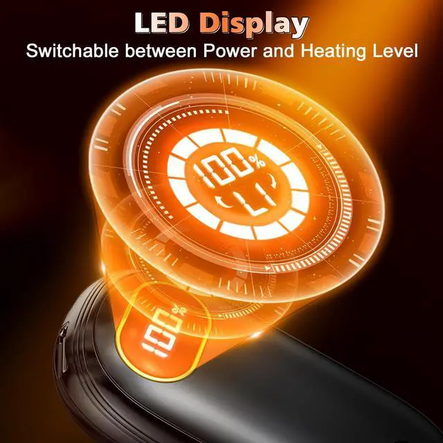 Alt view image 4 of 7 - Hand Warmers Rechargeable - Electric Hand Warmers 2 Pack with Dual-Sided Heating for 15Hrs Warmth, LED Display & Flashlight, Hunting Essentials, Christmas Gifts for Man Women Raynauds Golf