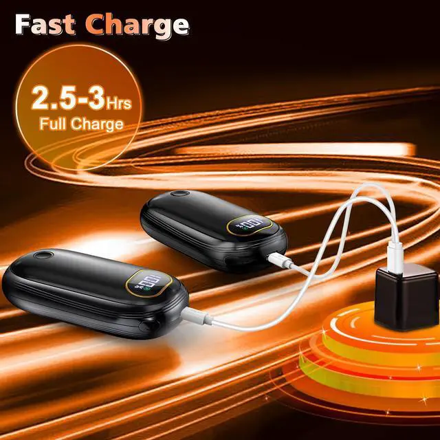 Alt view image 7 of 7 - Hand Warmers Rechargeable - Electric Hand Warmers 2 Pack with Dual-Sided Heating for 15Hrs Warmth, LED Display & Flashlight, Hunting Essentials, Christmas Gifts for Man Women Raynauds Golf