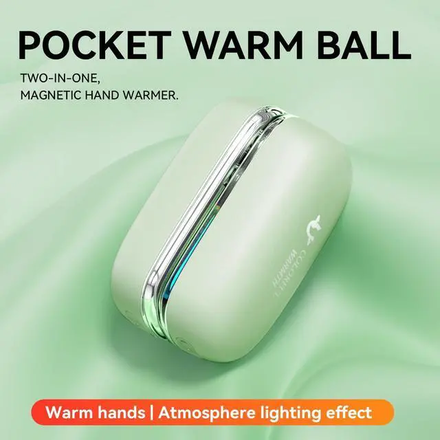 Alt view image 3 of 7 - Hand Warmers Rechargeable 2 Pack, 4 Levels Heat Up to 140 with LED Display, Portable Pocket Heater, Warm Gifts for Christmas, Outdoor, Golf, Hunting, Camping Accessories (Green)