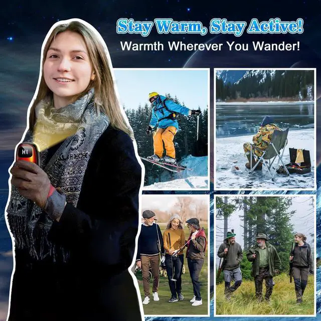 Alt view image 7 of 7 - Hand Warmers Rechargeable 2 Pack, Electric Dual-Sided Heating with LED Display & Flashlight, Max 127, 13Hrs Long Lasting Pocket Heater for Raynauds, Hunting Essentials, Golf Gifts for Men Women