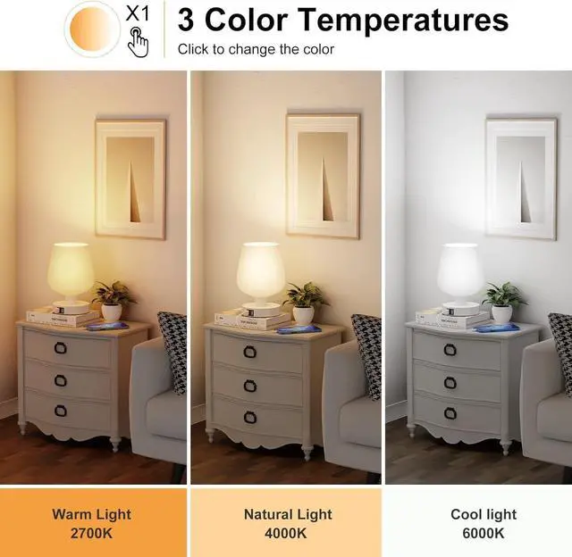 Alt view image 2 of 6 - DAWNTECH Touch Bedside Table Lamp with 2 USB Ports - 3 Way Dimmable Modern Small Lamps for Bedroom Living Room Nightstand, Desk Lamps with White Opal Glass Lamp Shade, Warm LED Bulb, Bulb Included