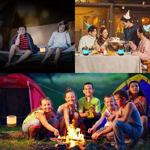 Alt view image 7 of 7 - Nursery Night Light for Kids, USB Rechargeable Small Desk Lamp,13 RGB Colors & 4 Brightness & 1 Remote, Touch Bedside Cordless Table Lamp, Portable Night Lamp for Bedroom Living Room Home (Brown)