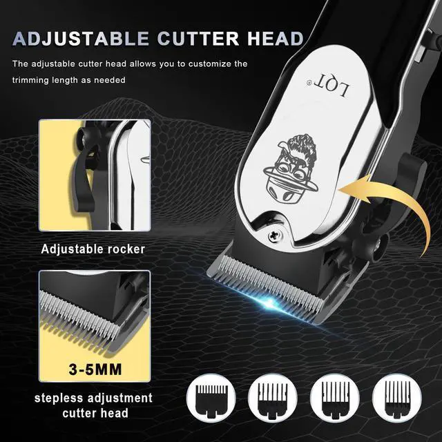Alt view image 3 of 6 - LQT Professional Cordless Hair Clippers for Men - LED Display Hair Trimmer & Beard Trimmer Kit, Rechargeable Hair Cutting Machine with Precision Blades, Gifts for Dad Father's Day, Christmas
