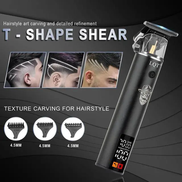 Alt view image 4 of 6 - LQT Professional Cordless Hair Clippers for Men - LED Display Hair Trimmer & Beard Trimmer Kit, Rechargeable Hair Cutting Machine with Precision Blades, Gifts for Dad Father's Day, Christmas