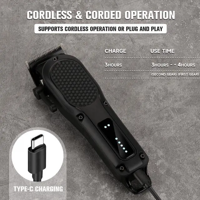 Alt view image 7 of 7 - NUTCORE Men's Hair Clippers for Professional Hair Trimmer Cordless Rechargeable Powerful Beard Trimmer Hair Cutting Grooming Tool