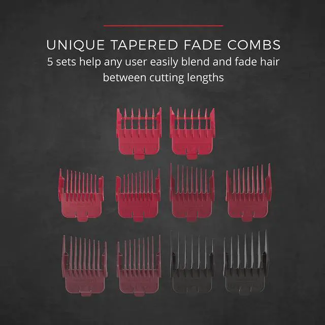 Alt view image 4 of 7 - Remington® Easy Fade Haircut Kit, Hair Clippers for Men, Tapered and Standard Fixed Combs, Travel Case Included, Black