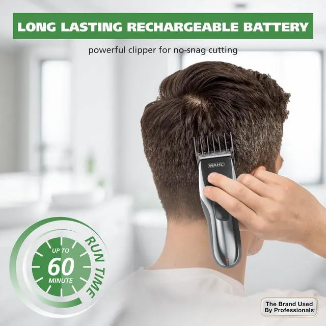Alt view image 5 of 7 - Wahl Clipper Rechargeable Cord/Cordless Haircutting & Trimming Kit for Heads, Longer Beards, & All Body Grooming - Model 79434